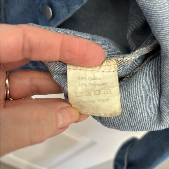 Women's Blue Denim Momcore Jacket with “Mama” Chenille Varsity Letters, Sz M - Picture 4 of 12